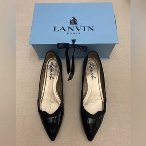 LANVIN-Black Patent with Gros Grain Fabric, size 41 EU